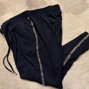Torrid Black Jogger Pants with gold Sequin Detail